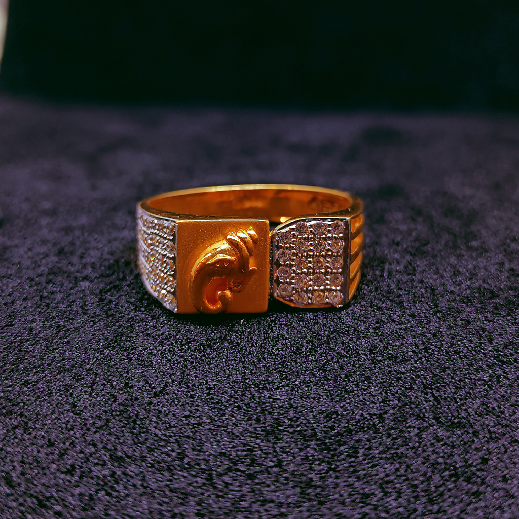 916 Gold Ganpati Casting Ring
