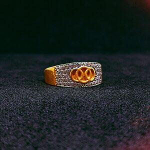 22k Gold Audi Logo diamond ring