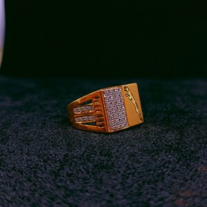 22k gold cz jaguar icon ring