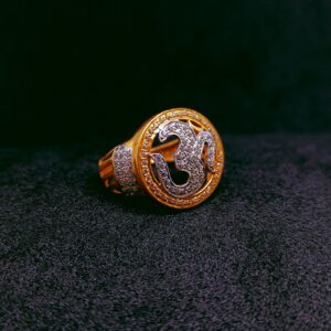 916 gold cz om design ring