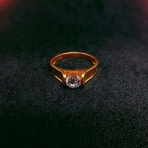 916 gold plain with Single stone ring