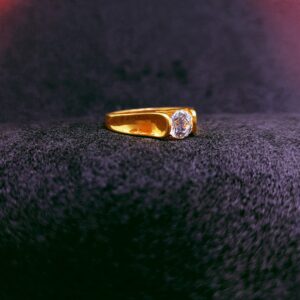 916 gold plain with Single stone ring