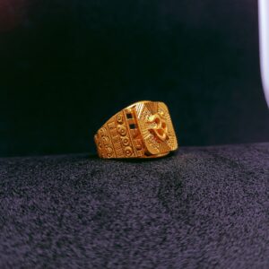 22k gold om icon ring