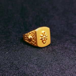 gold Solid flower Design Ring