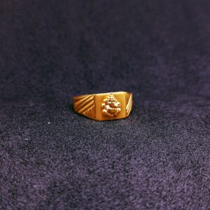 gold ganpati design ring