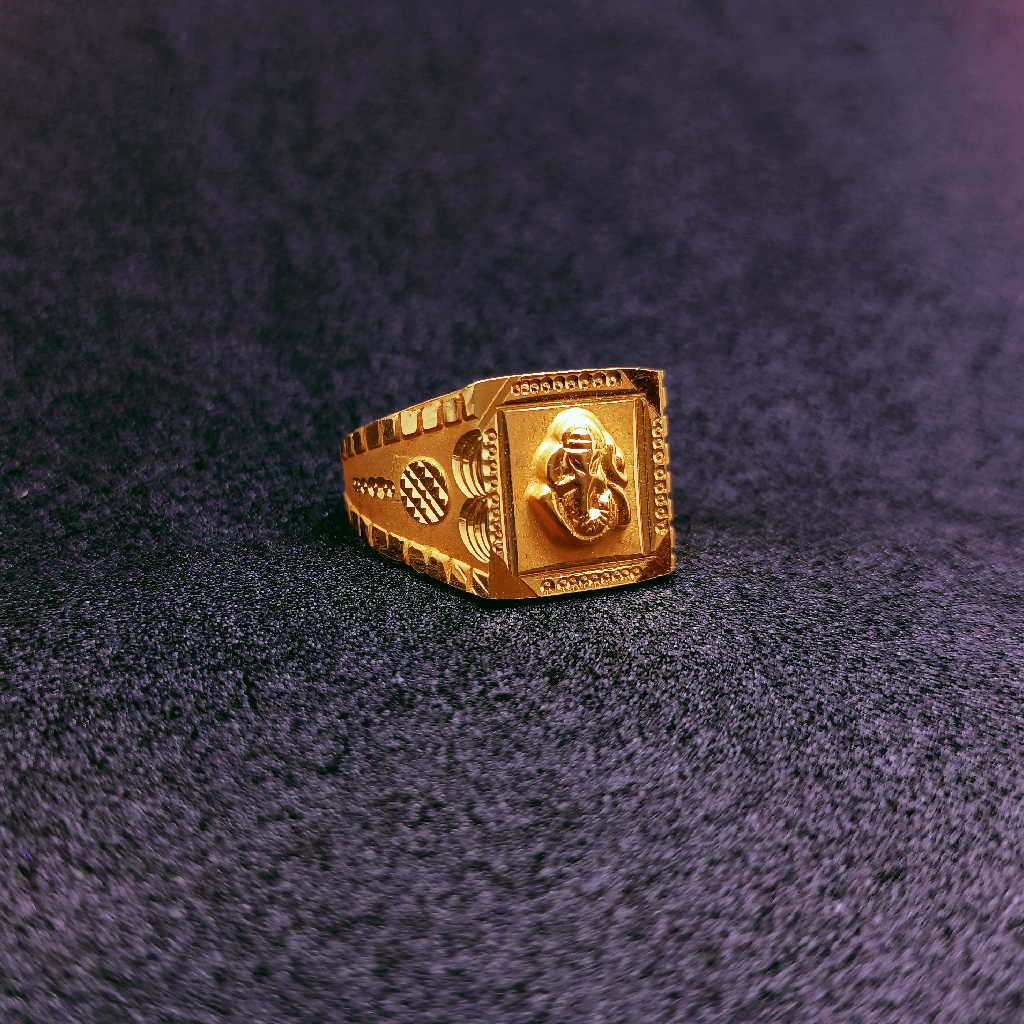 916 gold ganpati design ring