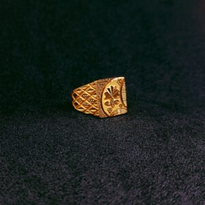 22k gold flower design hallmarked ring