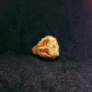 916 Gold Nazrana Leaf Design Ring