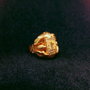 916 gold leaf ring