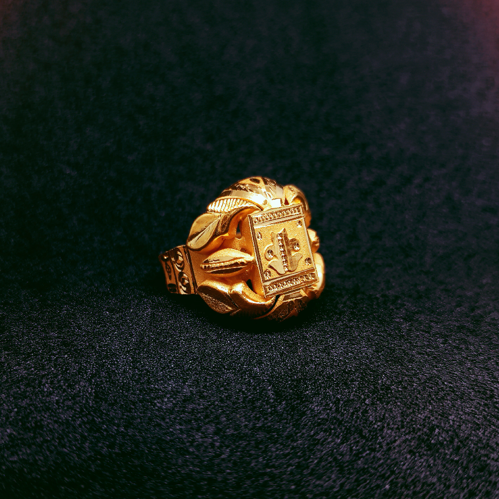 916 gold leaf ring