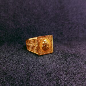 22k gold god icon ring