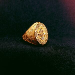 916 gold plants icon ring