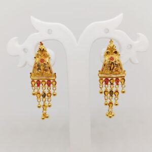 916 Gold Paan shape Hanging Earring
