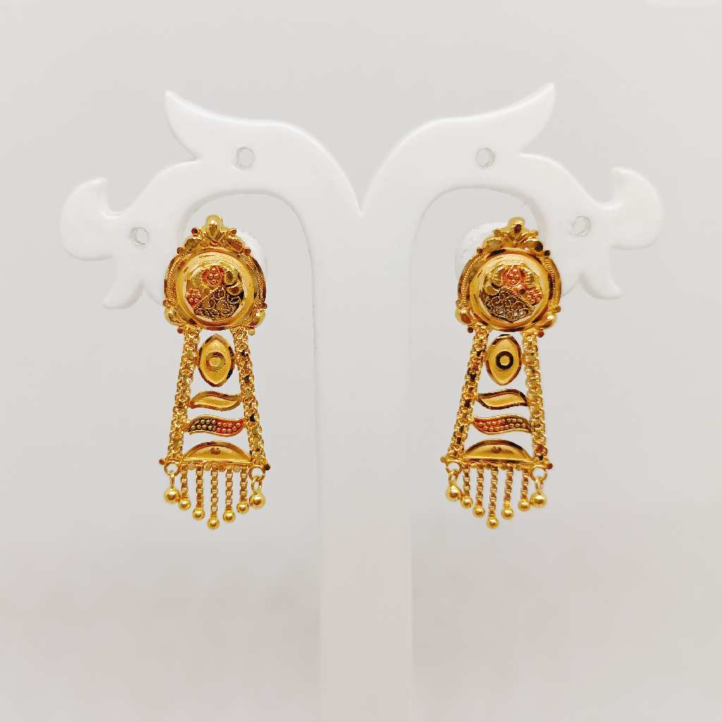 22k Gold calcatti work earrings
