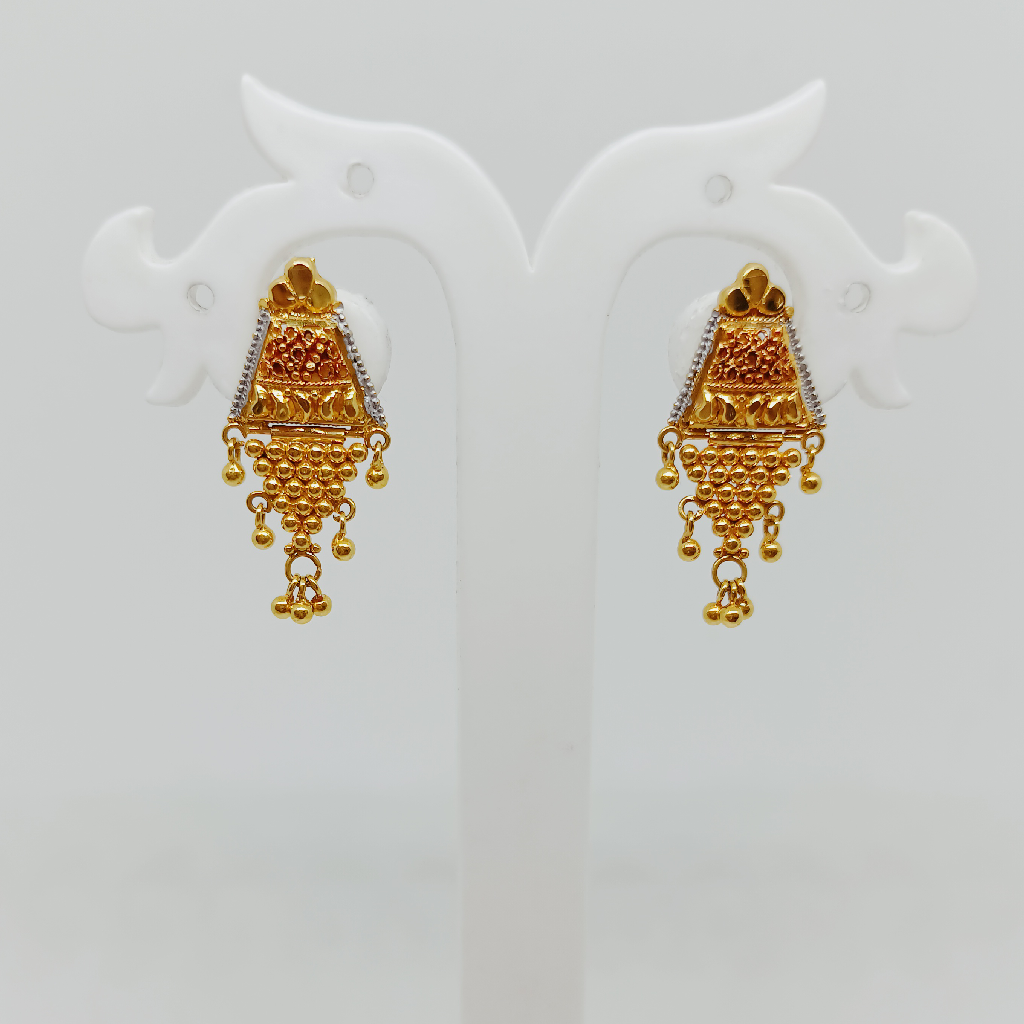 916 gold Kalkati rava design earring