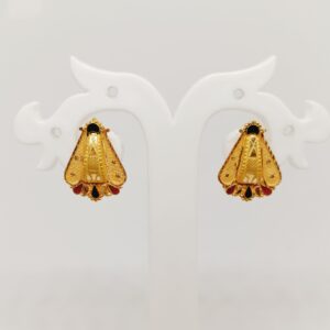 22k Gold with color tops earrings