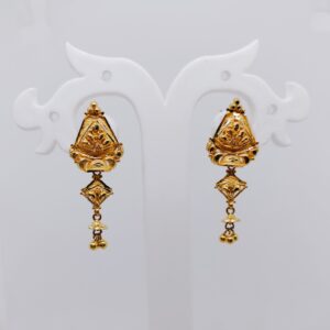 22k plain gold kalkatti design Earrings