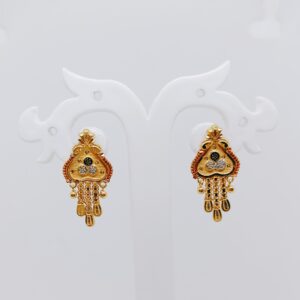 916 gold colourful design Earrings