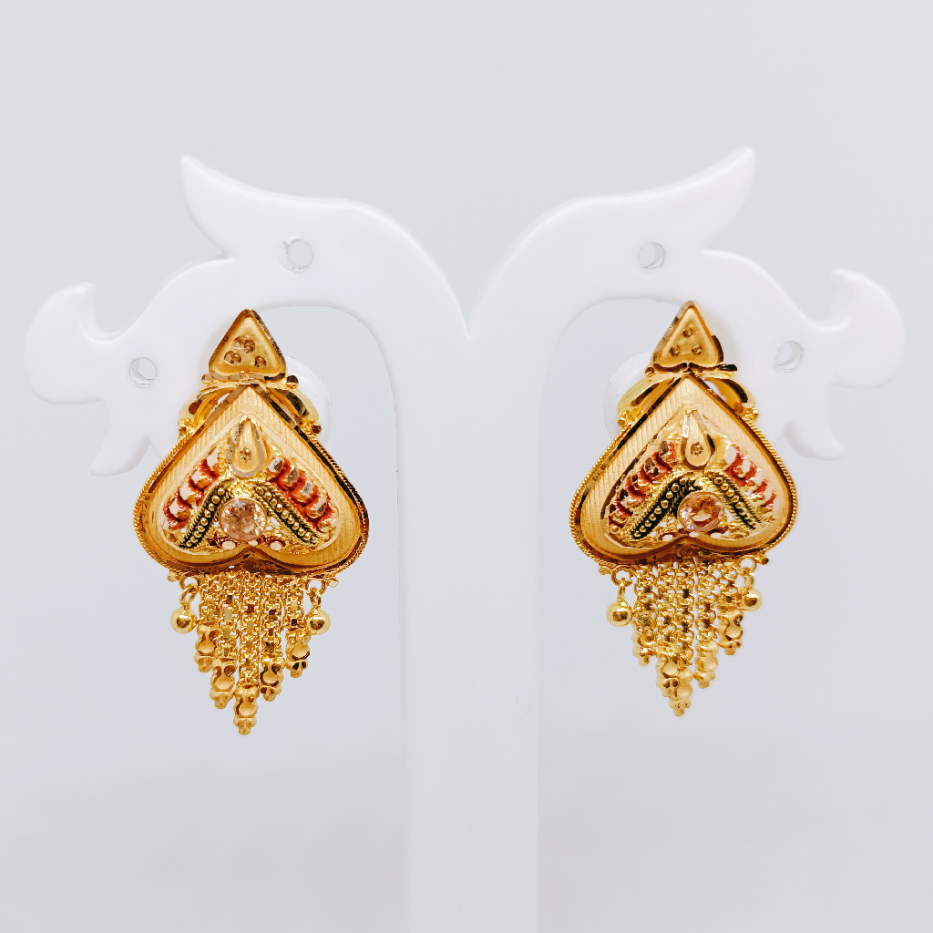 916 gold new fency light weight earrings
