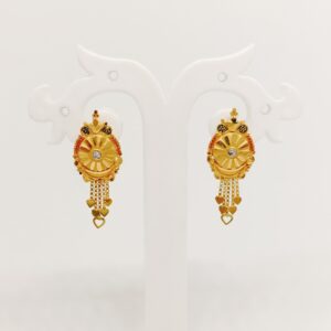 gold fency earrings for female