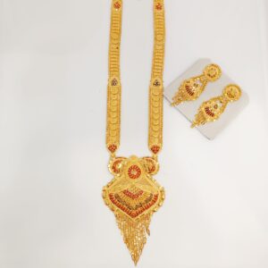 916 gold bridal long necklace set