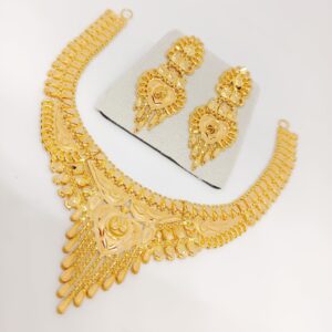 916 plain gold Necklace set