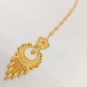 plain gold Maang tika