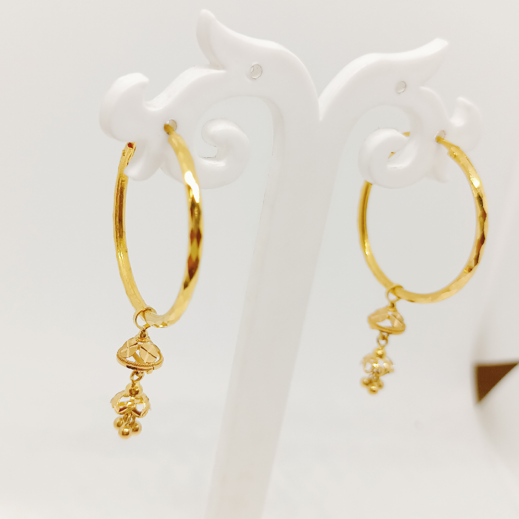 916 gold bali with hanging earrings