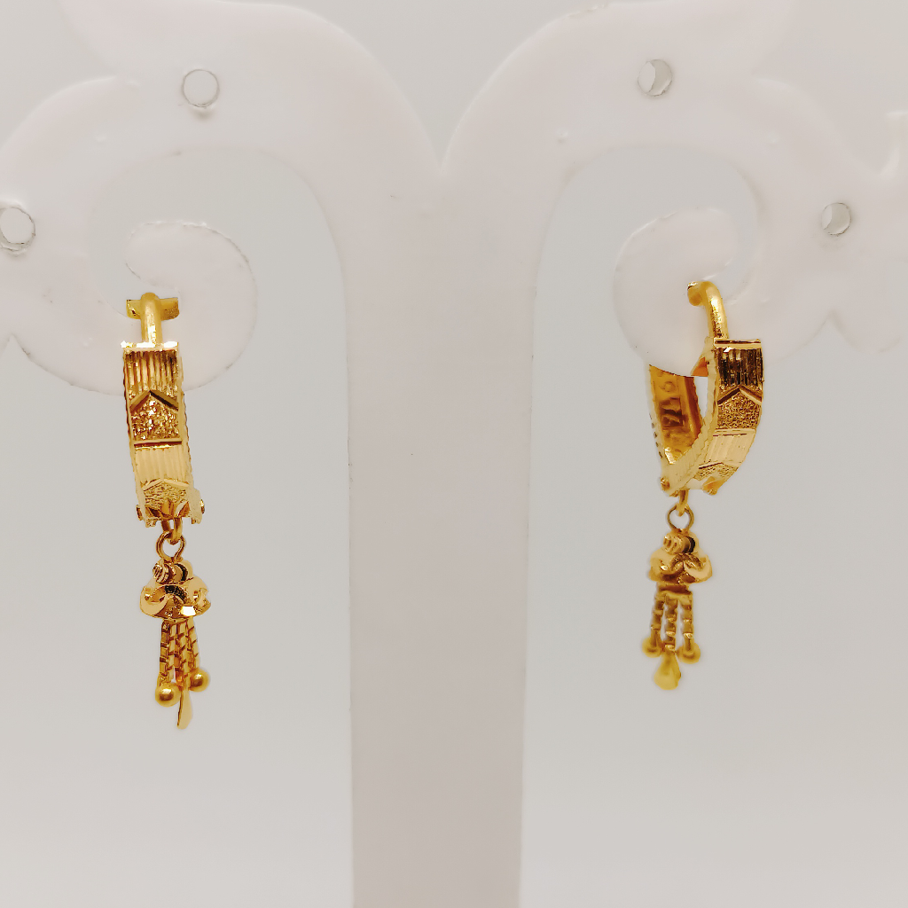 916 Gold Plain Kade Stay Earrings - Image 2