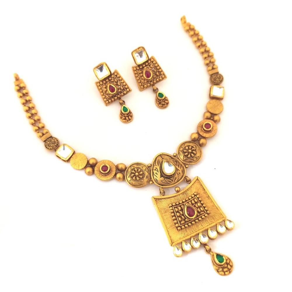 916 Gold Antique Necklace Set GJ-N01