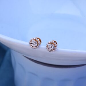 Gold Fancy Round Shape Stud