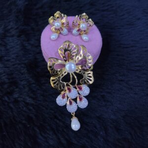 22Kt/916 FANCY FLOWER PENDANT SET GPBS-001