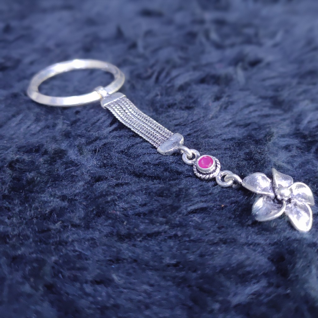 92.5 sterling silver flower  keychain sky-107