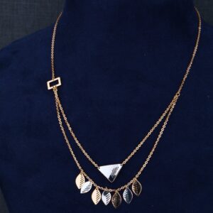 18KT/750  Rose Gold Leaf Pendent Chain For Women