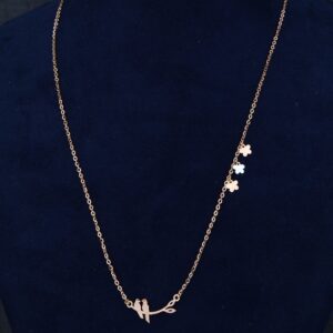 18KT/750  Rose Gold Bird Pendent Chain For Women