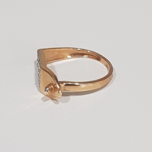 18KT Rose Gold Dazzling Fancy Cz Stone Ring for Women - Image 2