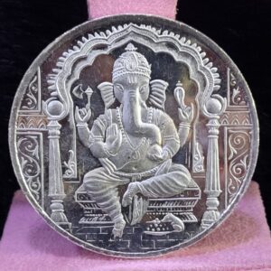 999 silver fifty gram ganpati silver coin