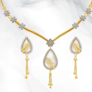 22KT yellow Gold perfect pearl Beads Necklace for Women