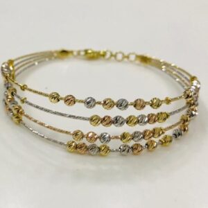 22KT Yellow Gold Ivonne Floral Five line Brecelet For Women