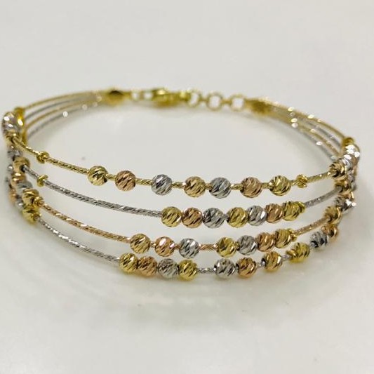 22KT Yellow Gold Ivonne Floral Five line Brecelet For Women
