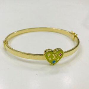22Kt Yellow Gold Astounding Heart Shape Green meeno Brecelet For Women