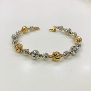 22Kt Yellow Gold Vertical Fancy Ball Rodiyam Brecelet For Women
