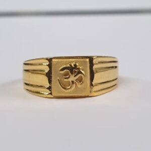 22Kt Yellow Gold Treasured Bond Om Ring For Men