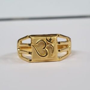 22Kt Yellow Gold Chivalrous Om Ring For Men