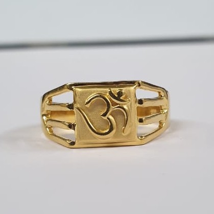 22Kt Yellow Gold Chivalrous Om Ring For Men