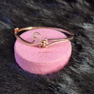 92.5 Sterling Silver Leaf Lace Rose Plated Brecelet  For Women