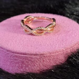92.5 Sterling Silver Rose  Plated Anassa  Ring For Women