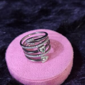 92.5 Sterling Silver Mirella Heart Design Ring For Women