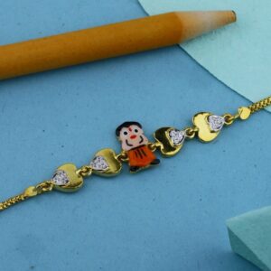 22Kt Yellow Gold Chota Bheem Cartoon Rakhi For Kids