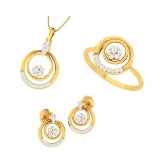 22KT Yellow Gold Grecian Combo pendent set For Women